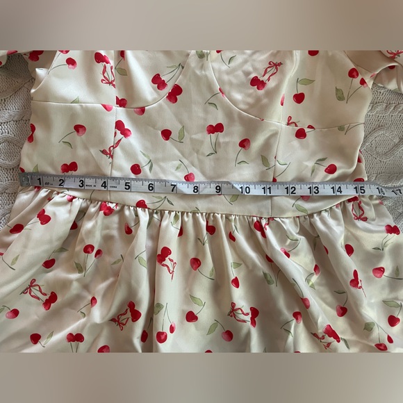 New! Miss Selfridge Cream w Cherries Patterned Dress women’s size 12 - Picture 16 of 16